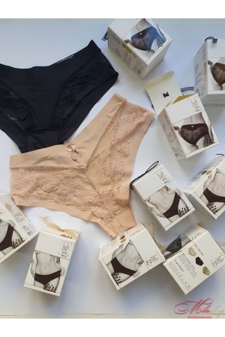 Тонкие трусики слипы с кружевом Julimex KISS PANTY